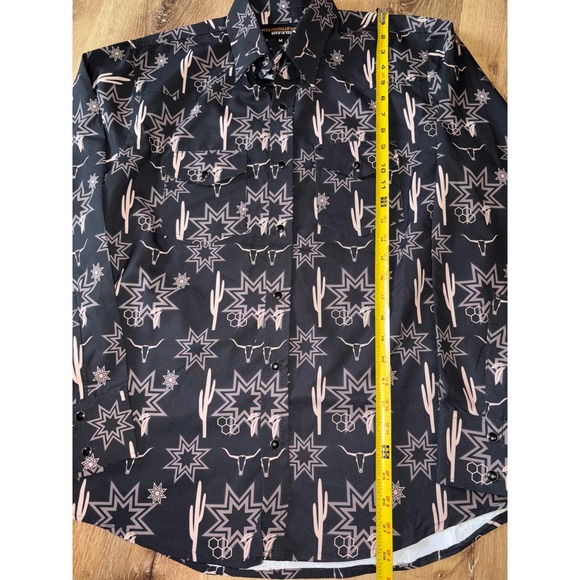 Mens The American West Western Cowboy Cactus Long Sleeve Button Up Shirt‎ Size M - Picture 2 of 5